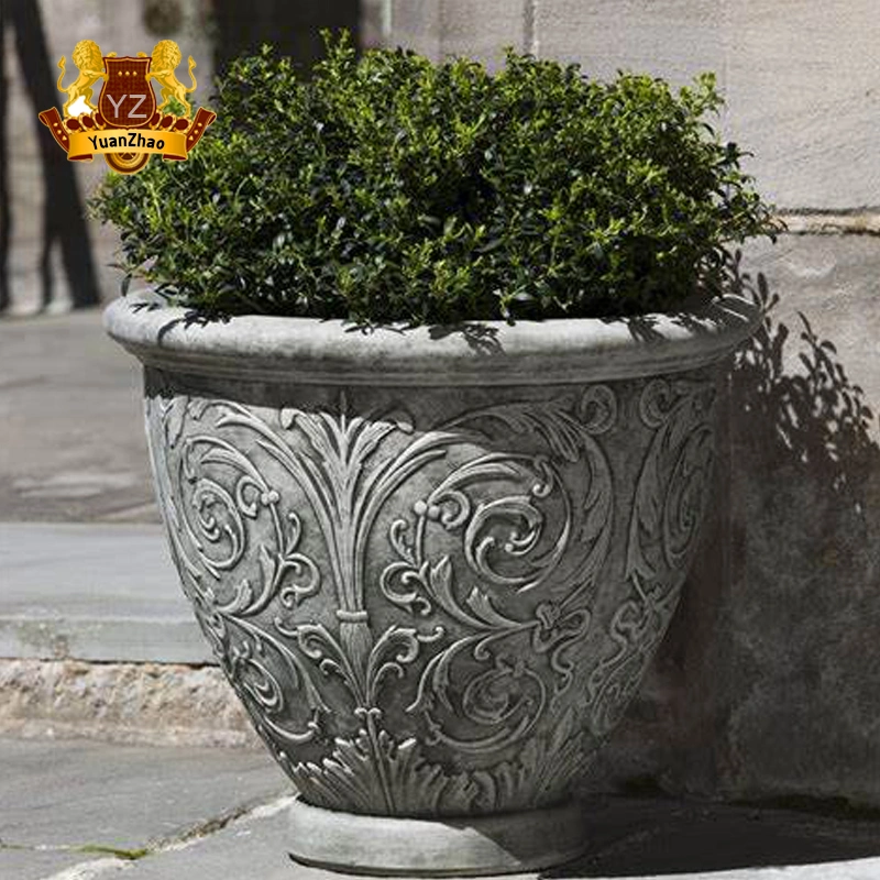 Made in China Factory Manufacturer Supply High Quality Stone Marble Flowerpots for Garden Decoration