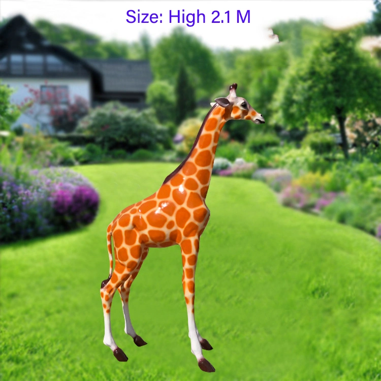 Garden Decoration Life Size Resin Fiberglass Animal Giraffe Statues for Sale