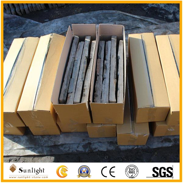 Yellow Natural Rusty Slate Veneer Culture Stack Stone for Wall Cladding