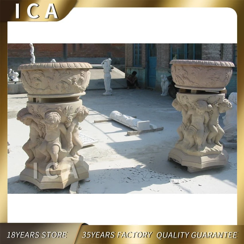 Custom Marble Garden Planter Flowerpots for Garden Decoration