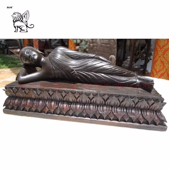 Blve Outdoor Grand cuivre métal inclinable Budha Bronze Sculpture de statues de bouddha endormi