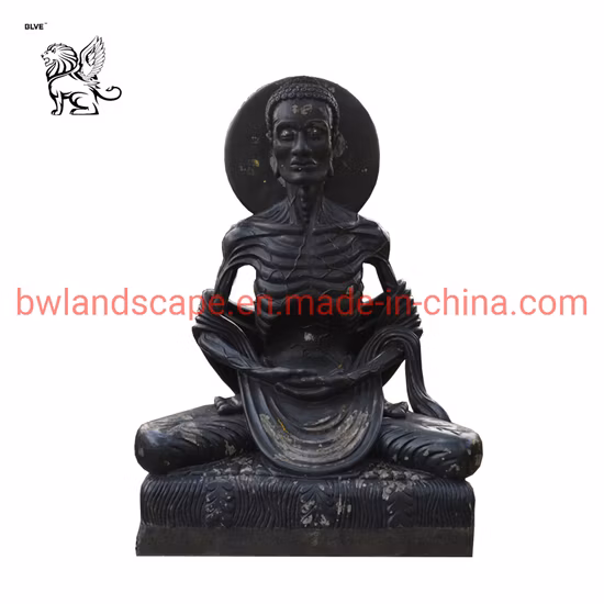 Temple indien célèbre marbre religieux Vintage jeûne Bouddha Statues Sculpture Mbsd-03