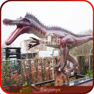 Grande statue de dinosaure en fibre de verre de parc d'attractions