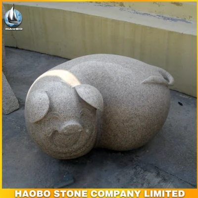 Sculptures d'animaux en gros cochon de granit