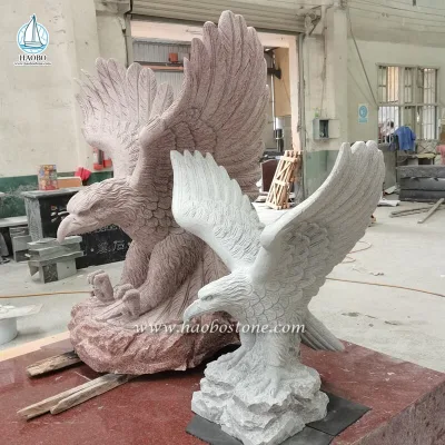 Sculpture animale personnalisée Sculpture d'aigle en pierre sculptée à la main