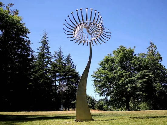 Décoration de jardin en plein air Sculpture de vent cinétique en métal moderne Fournisseur de sculpture en acier inoxydable en métal de haute qualité