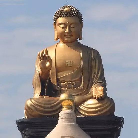 Grande statue de Bouddha en bronze d'extérieur Sculpture de Bouddha en bronze doré